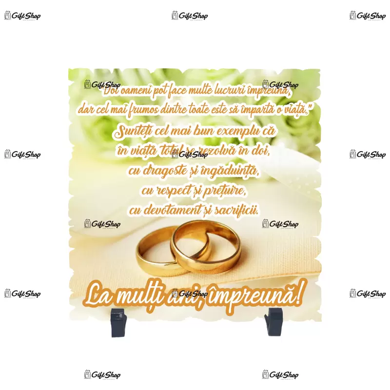 Doi oameni pot face multe lucruri... , placheta cu mesaj